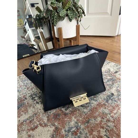 ZAC Zac Posen Navy Eartha Iconic Top Handle Purse Handbag - Picture 5 of 5